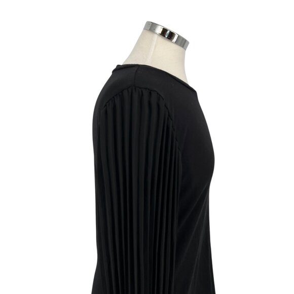 T Tahari Pleated Puff Sleeve Blouse Black Size Small - Picture 7 of 12